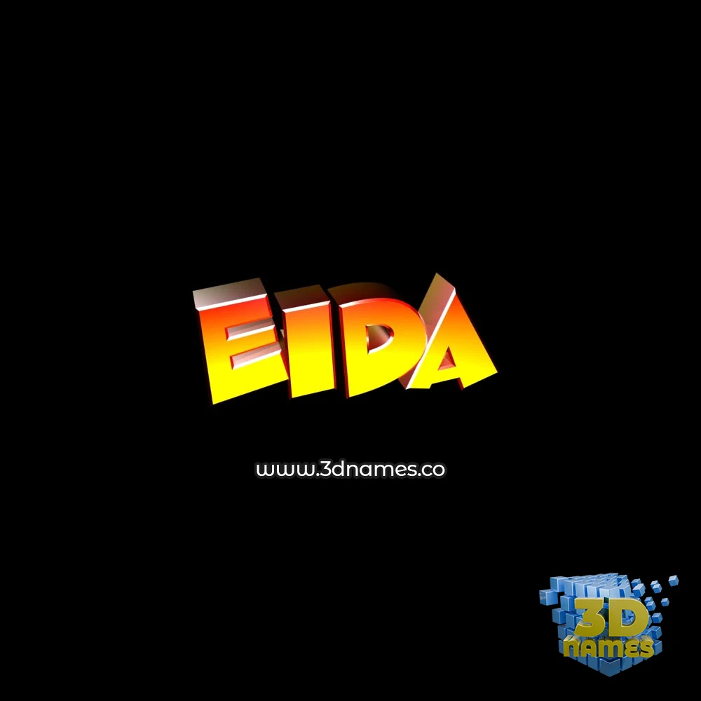 eida in Black Background style - 3D name wallpaper