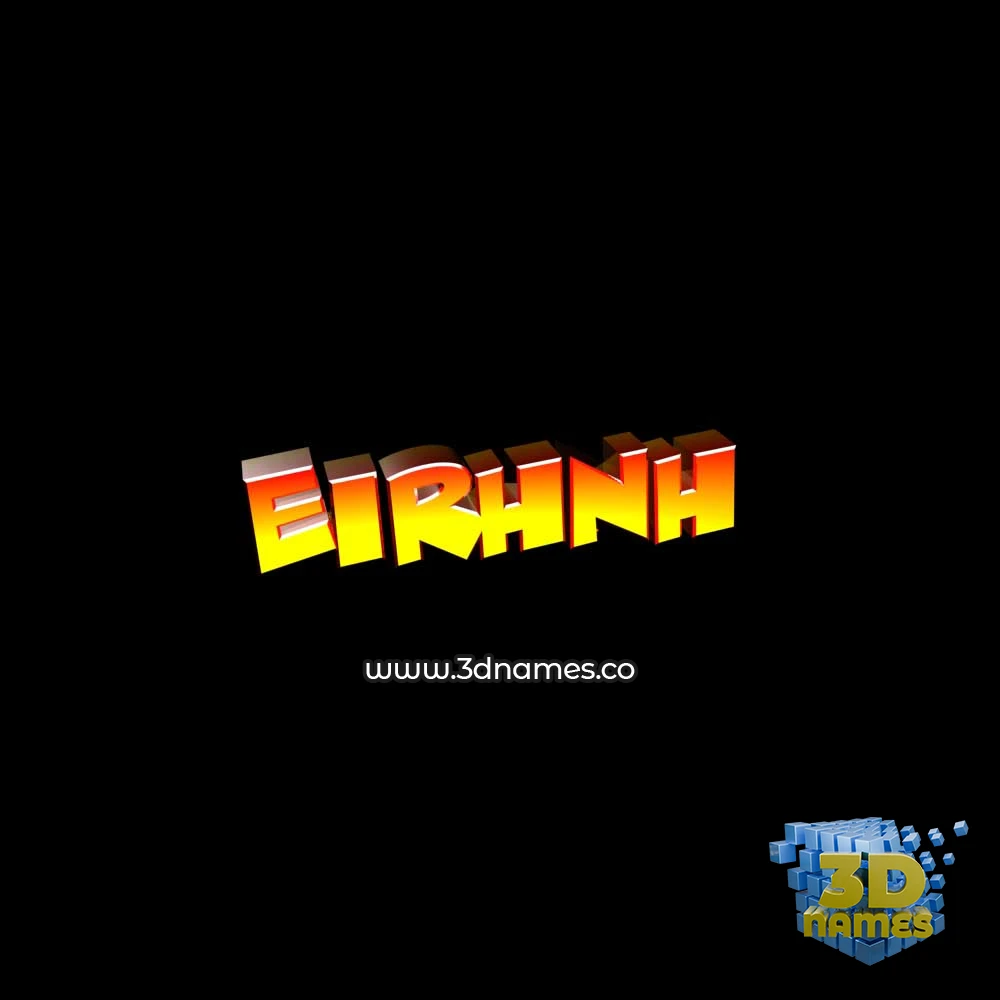 eirhnh in Black Background style - 3D name wallpaper