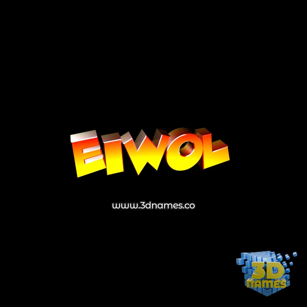 eiwol in Black Background style - 3D name wallpaper