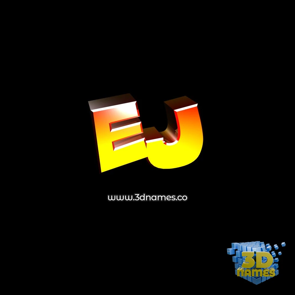 ej in Black Background style - 3D name wallpaper