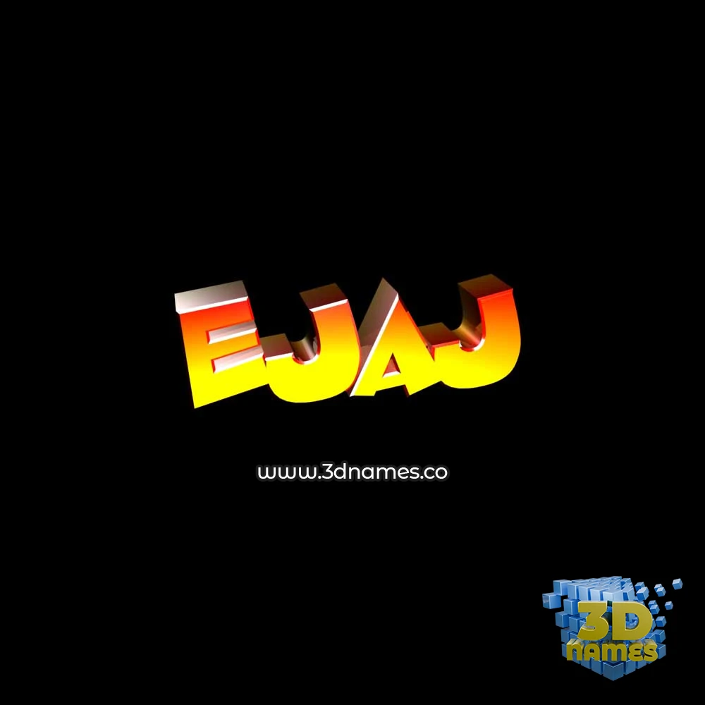 ejaj in Black Background style - 3D name wallpaper