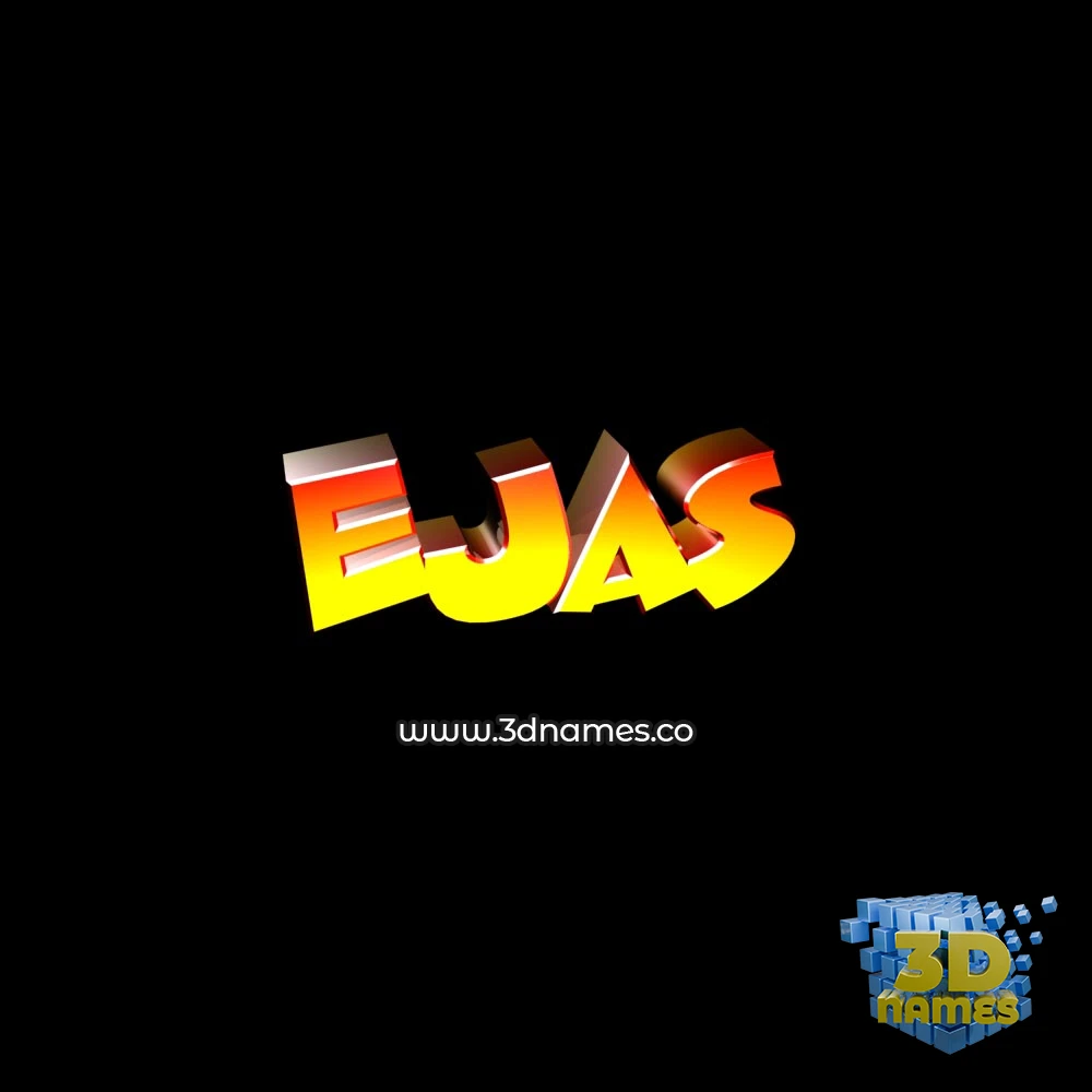 ejas in Black Background style - 3D name wallpaper