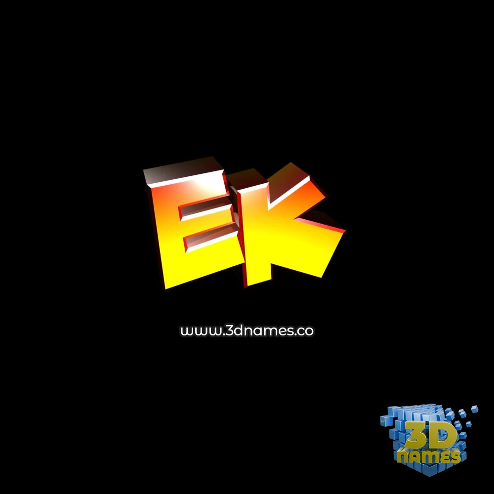ek in Black Background style - 3D name wallpaper
