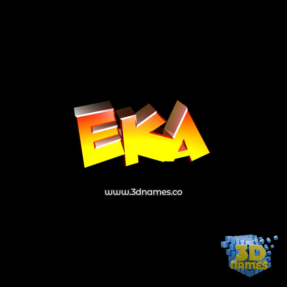 eka in Black Background style - 3D name wallpaper