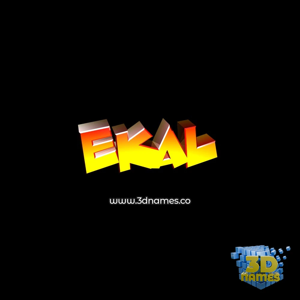 ekal in Black Background style - 3D name wallpaper