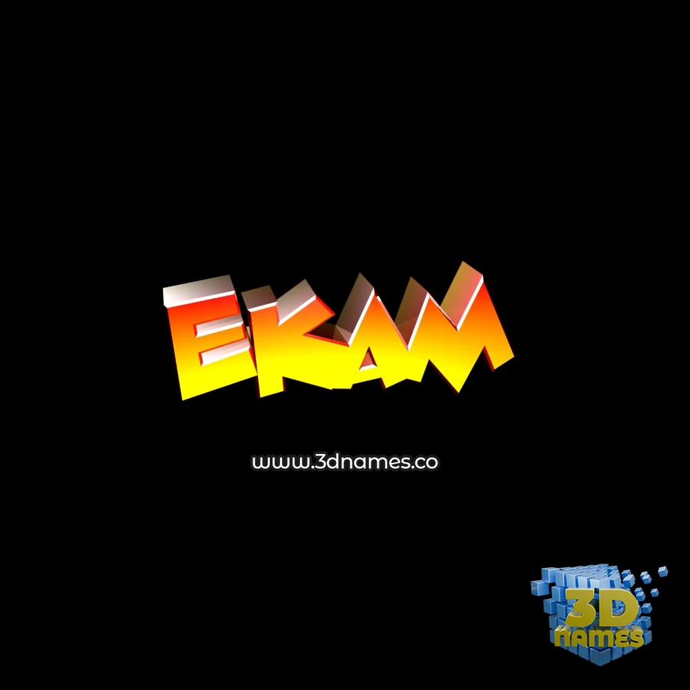ekam in Black Background style - 3D name wallpaper