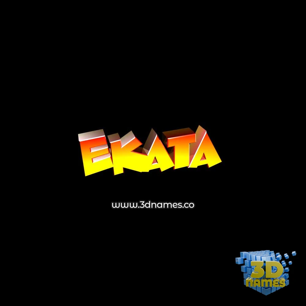 ekata in Black Background style - 3D name wallpaper