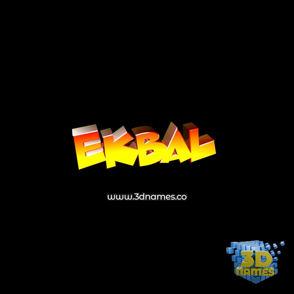 ekbal in Black Background style - 3D name wallpaper