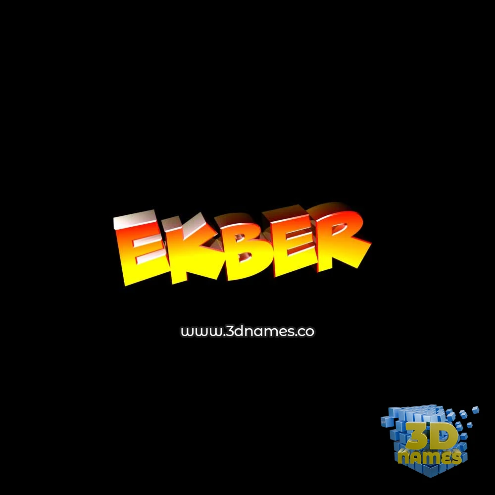 ekber in Black Background style - 3D name wallpaper