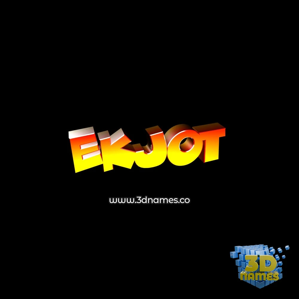 ekjot in Black Background style - 3D name wallpaper