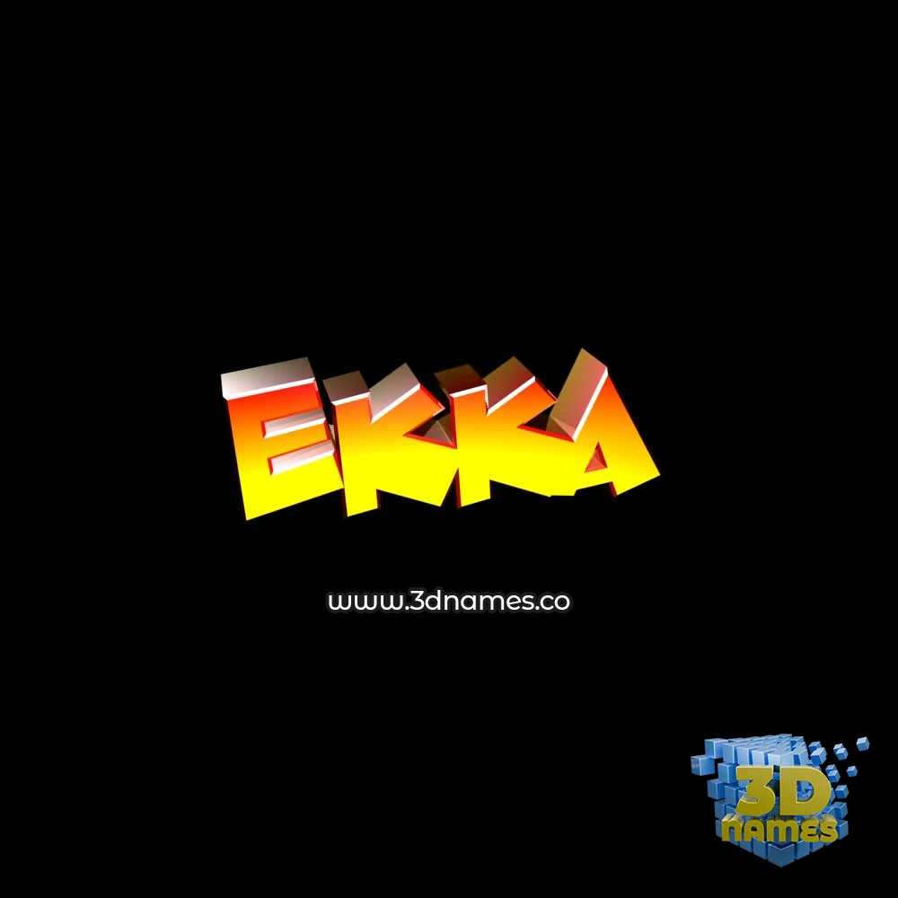 ekka in Black Background style - 3D name wallpaper