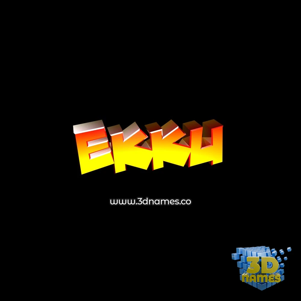 ekku in Black Background style - 3D name wallpaper