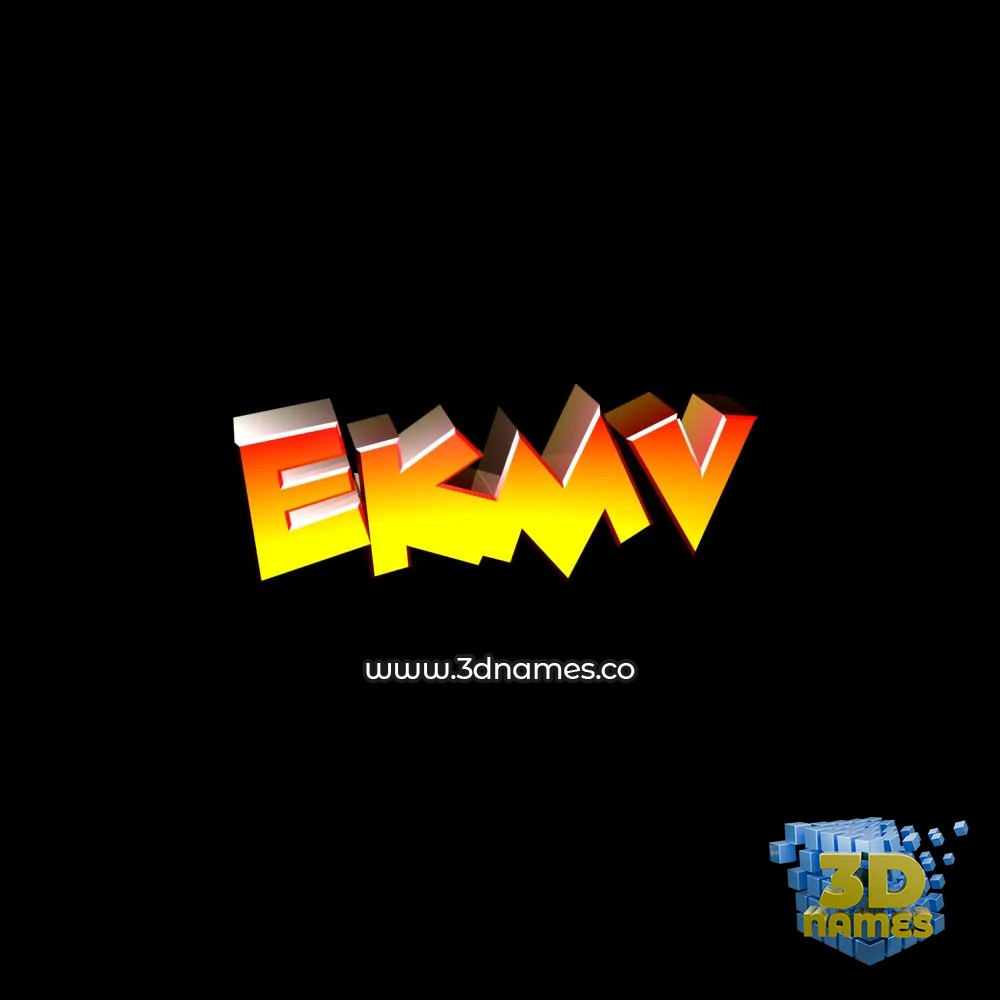 ekmv in Black Background style - 3D name wallpaper