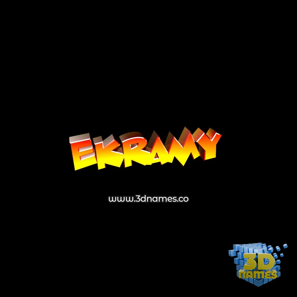 ekramy in Black Background style - 3D name wallpaper