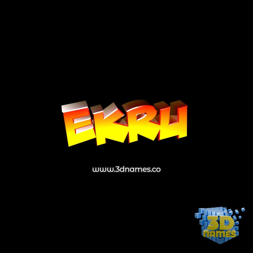 ekru in Black Background style - 3D name wallpaper