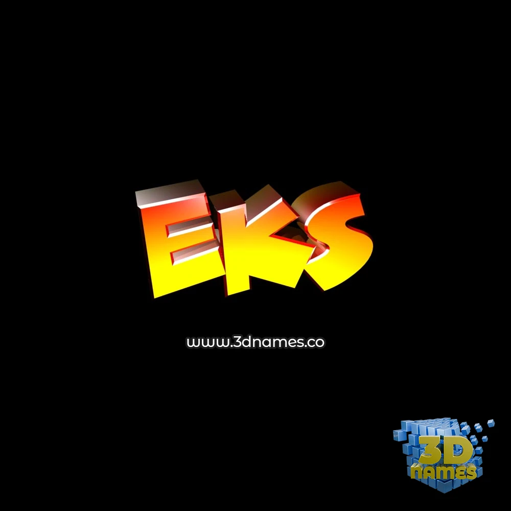 eks in Black Background style - 3D name wallpaper