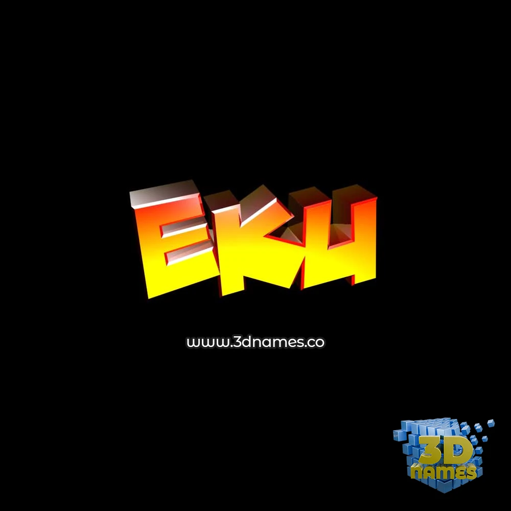 eku in Black Background style - 3D name wallpaper