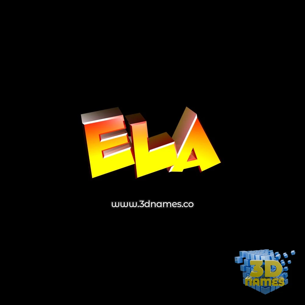 ela in Black Background style - 3D name wallpaper