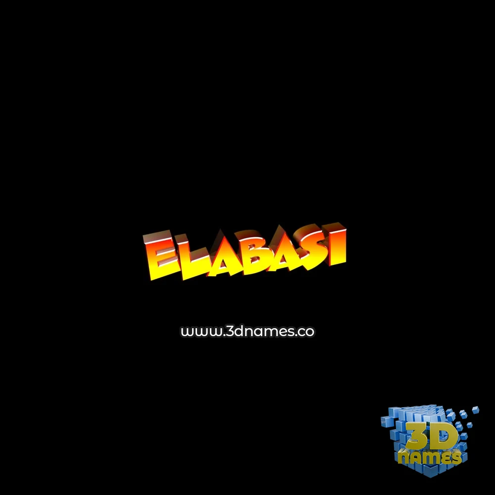 elabasi in Black Background style - 3D name wallpaper