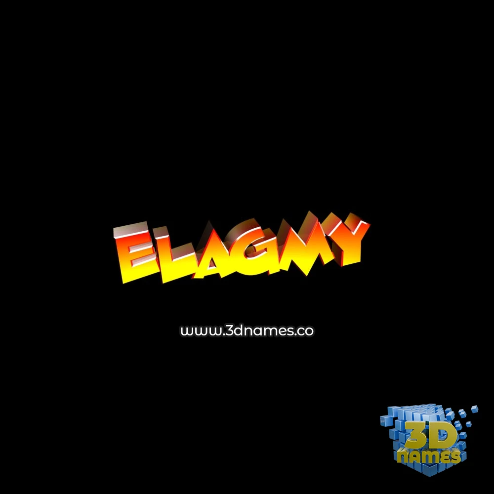 elagmy in Black Background style - 3D name wallpaper