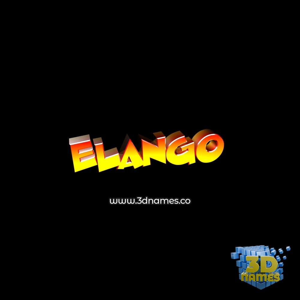 elango in Black Background style - 3D name wallpaper
