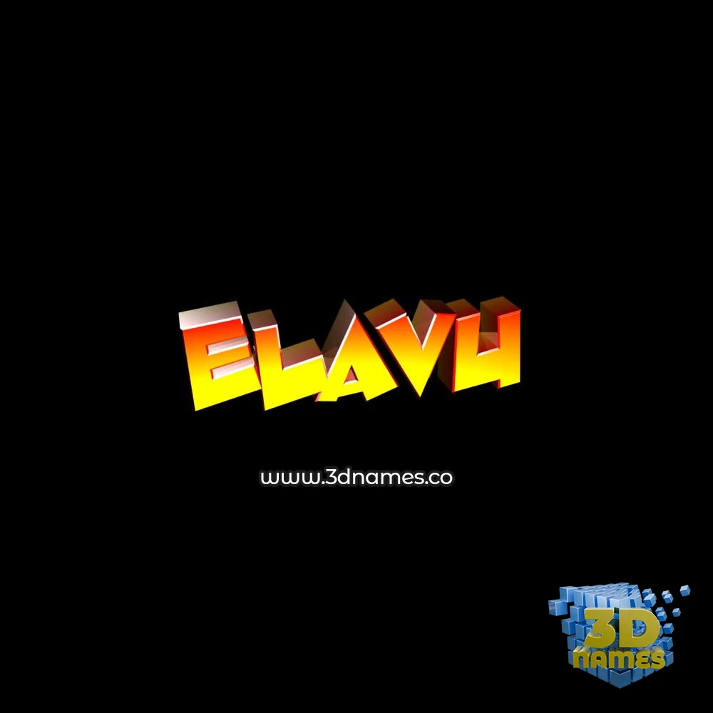 elavu in Black Background style - 3D name wallpaper