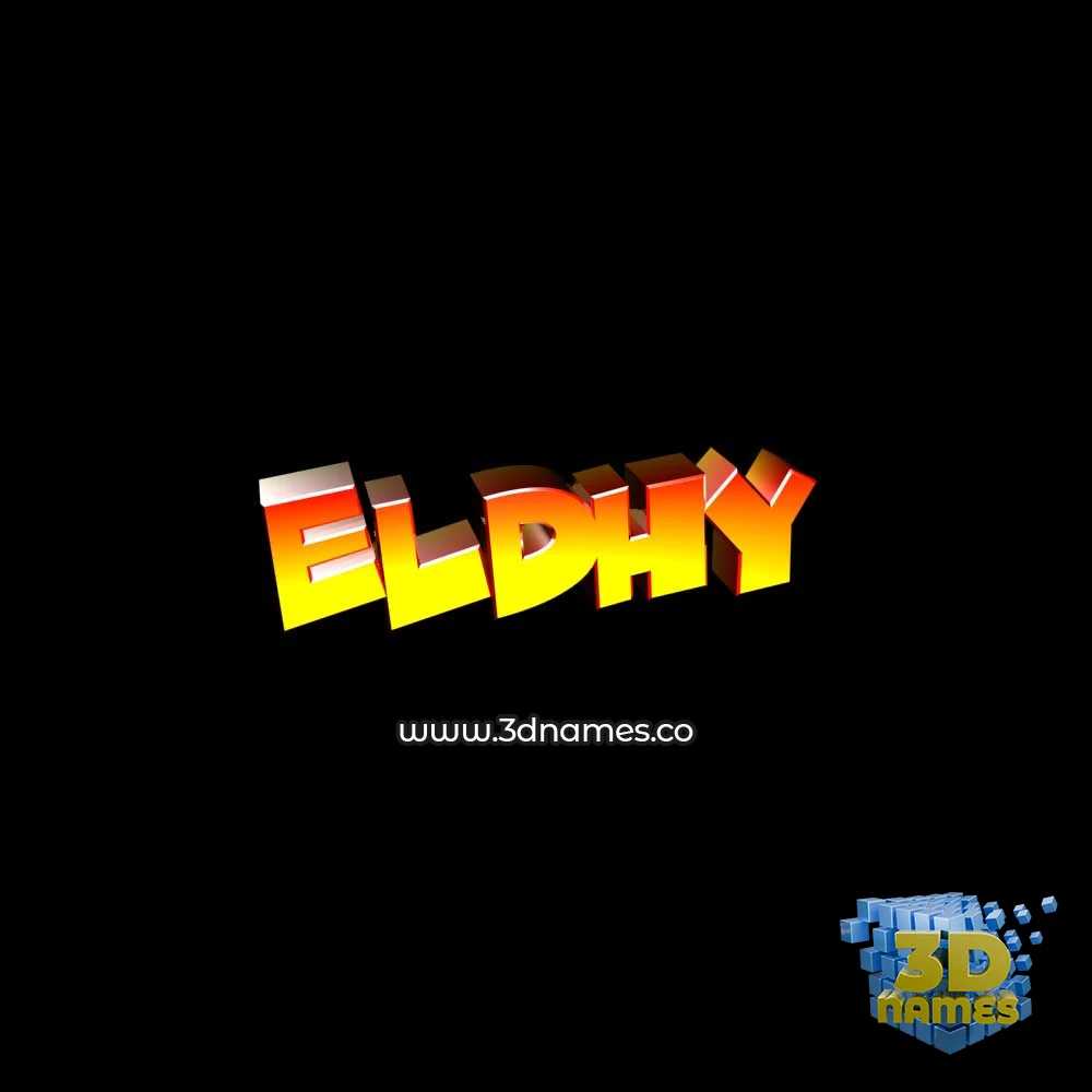 eldhy in Black Background style - 3D name wallpaper