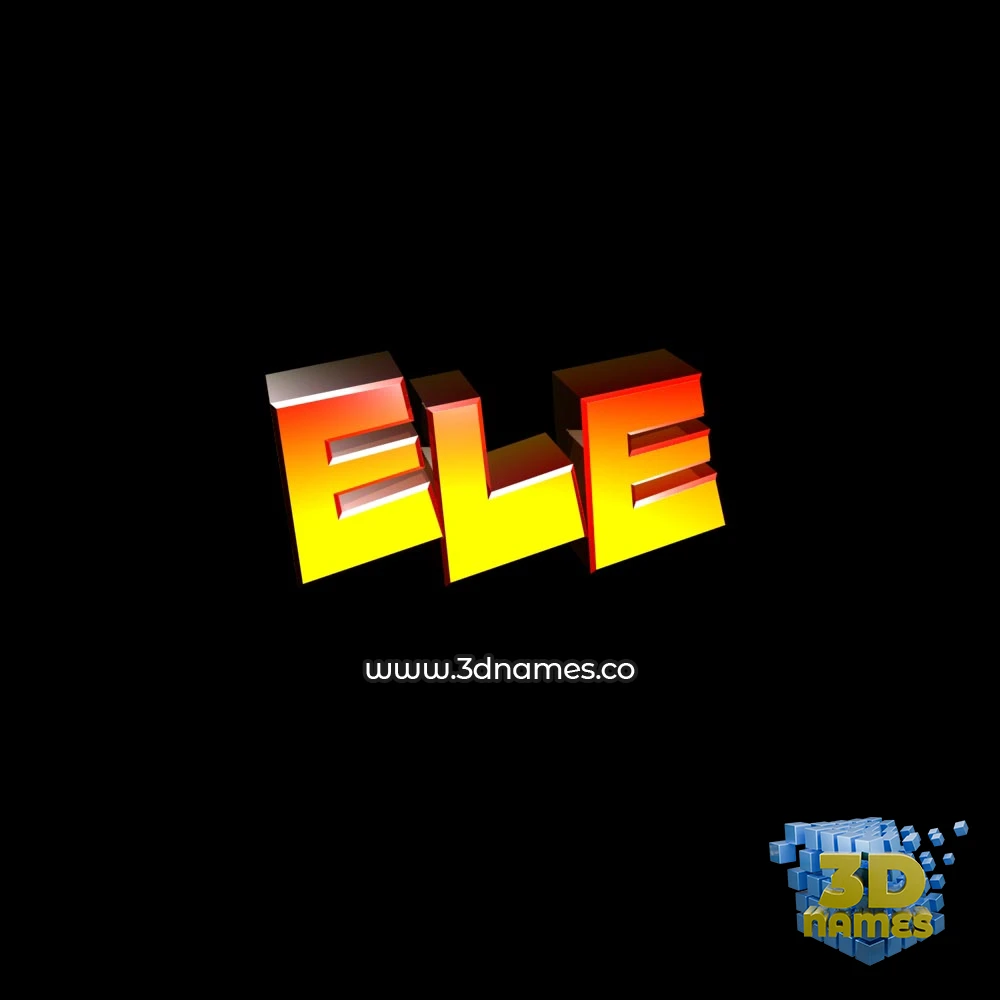 ele in Black Background style - 3D name wallpaper