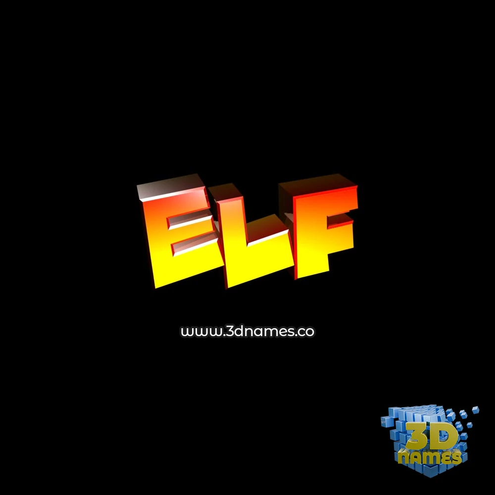 elf in Black Background style - 3D name wallpaper
