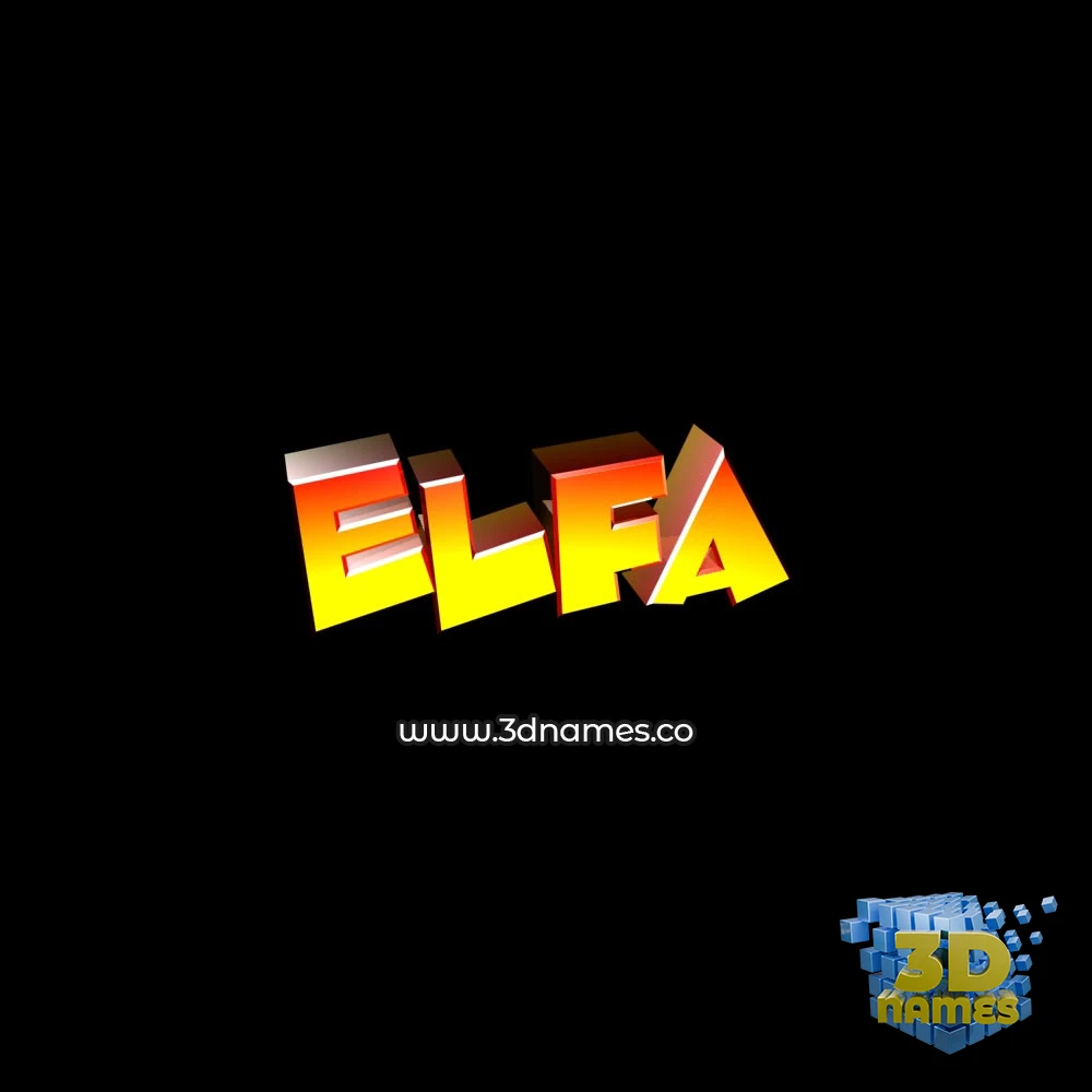 elfa in Black Background style - 3D name wallpaper
