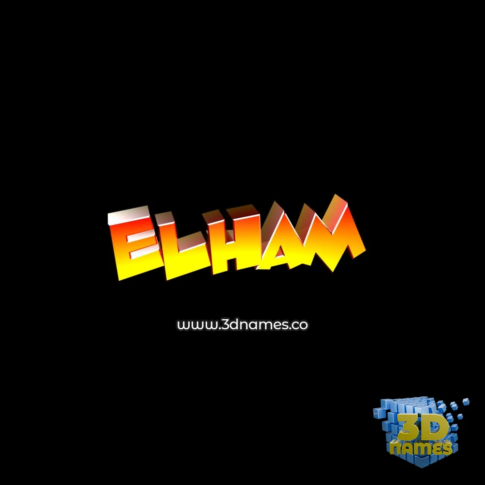 elham in Black Background style - 3D name wallpaper