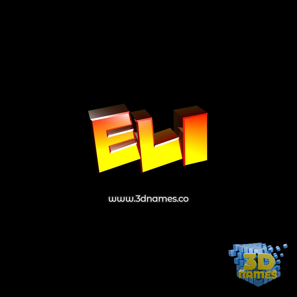 eli in Black Background style - 3D name wallpaper