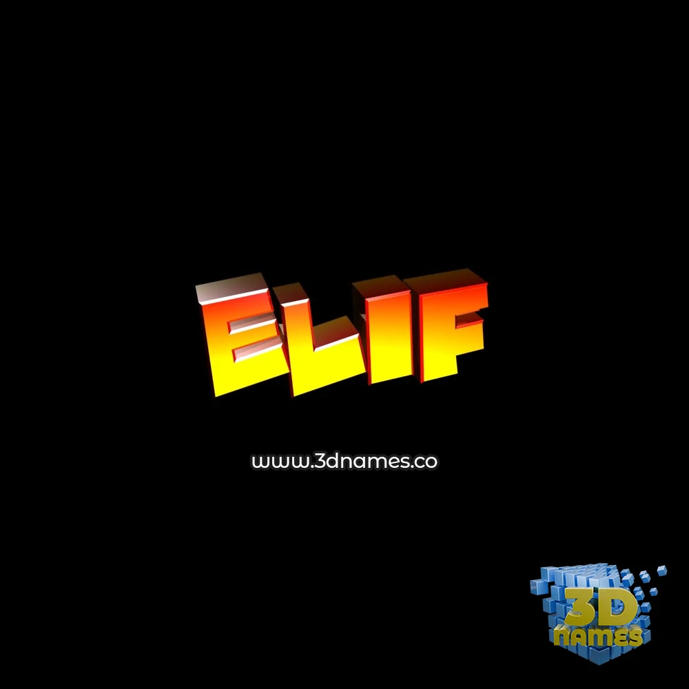 elif in Black Background style - 3D name wallpaper