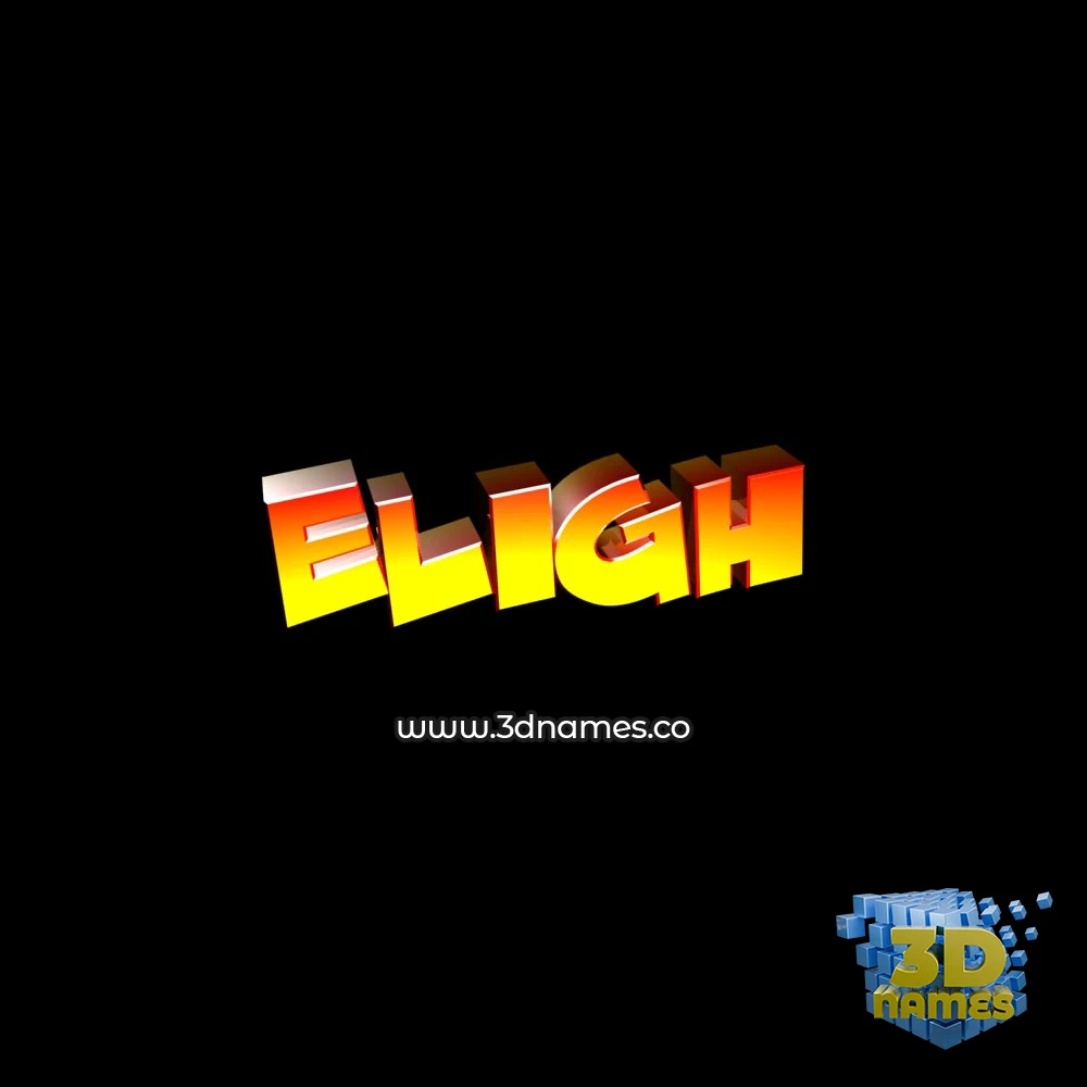 eligh in Black Background style - 3D name wallpaper
