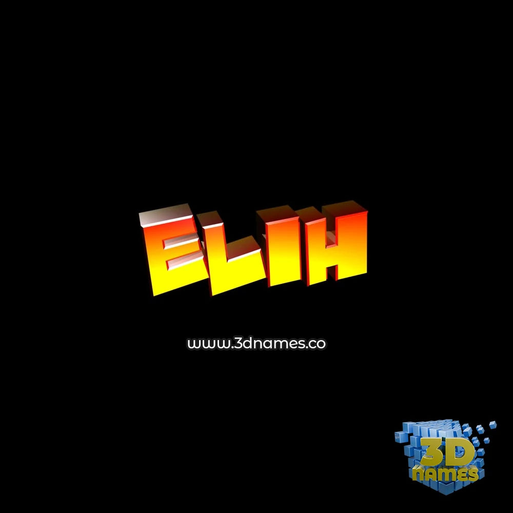 elih in Black Background style - 3D name wallpaper