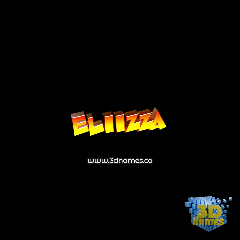 eliizza in Black Background style - 3D name wallpaper