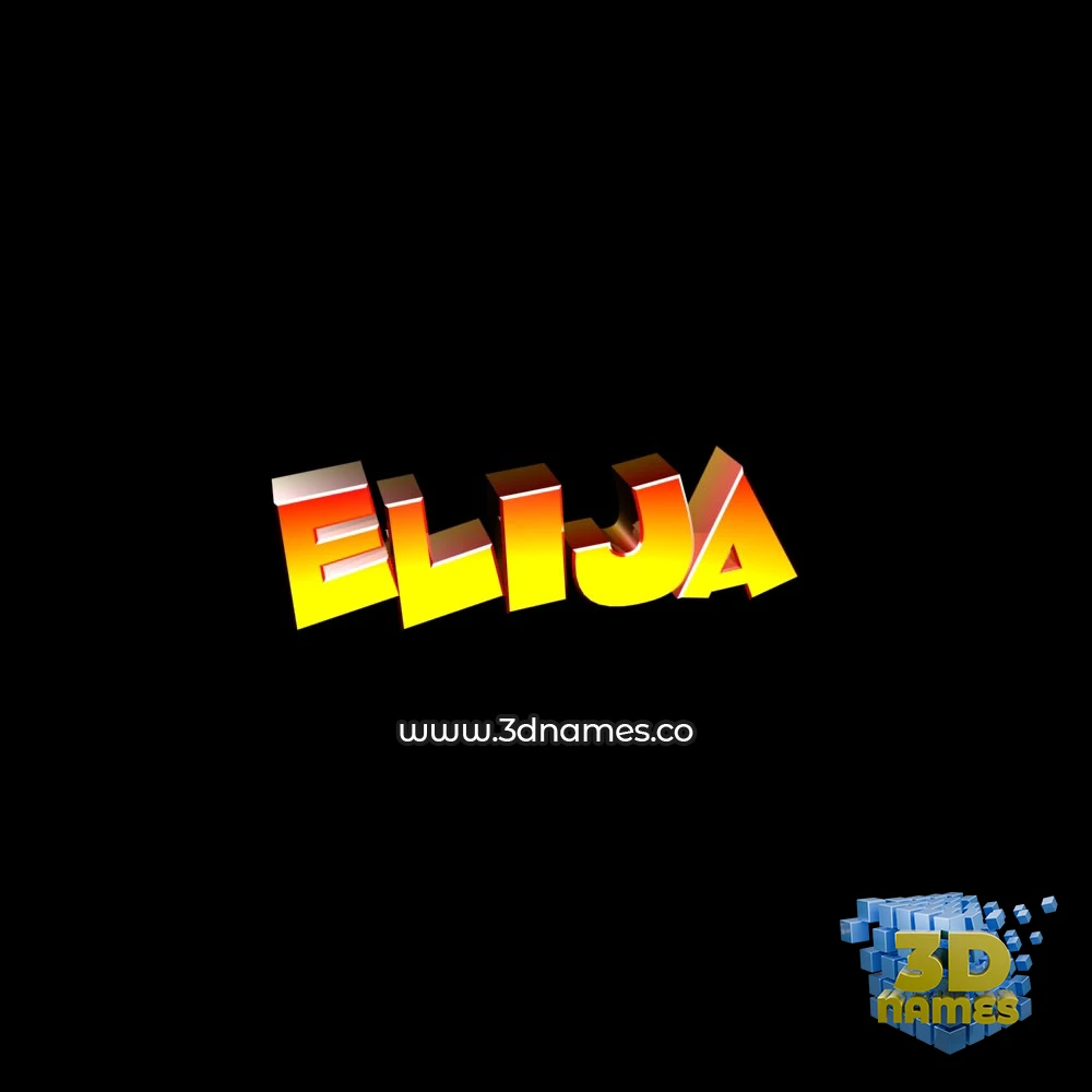 elija in Black Background style - 3D name wallpaper