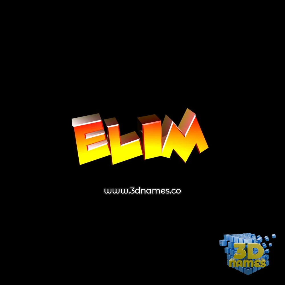 elim in Black Background style - 3D name wallpaper