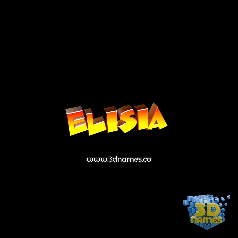 elisia in Black Background style - 3D name wallpaper