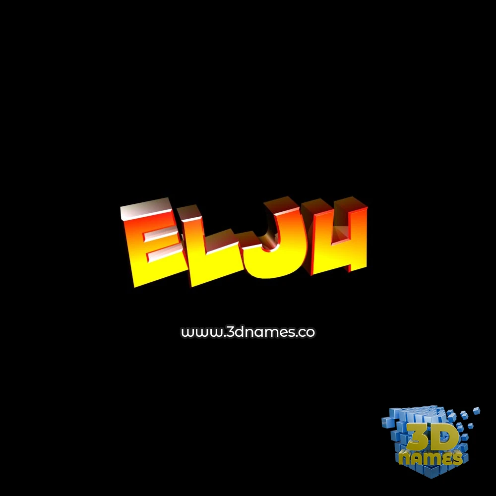 elju in Black Background style - 3D name wallpaper