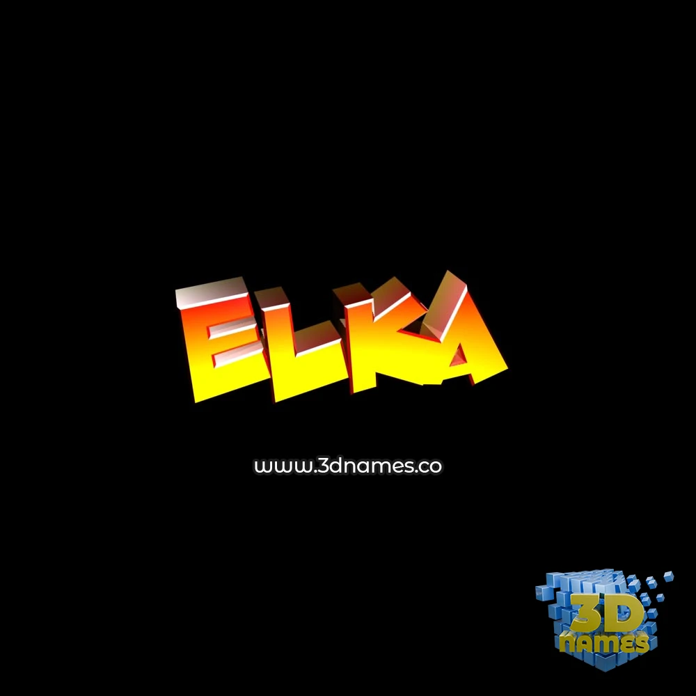 elka in Black Background style - 3D name wallpaper