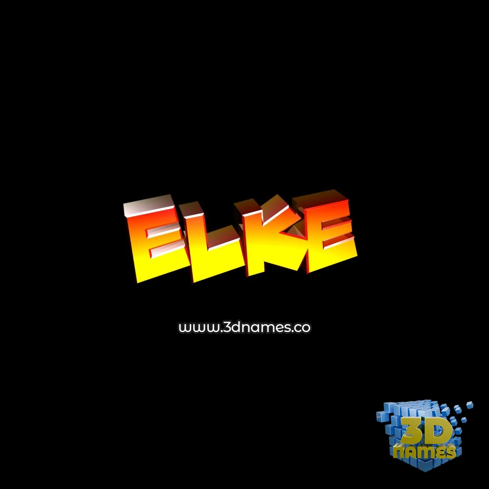 elke in Black Background style - 3D name wallpaper