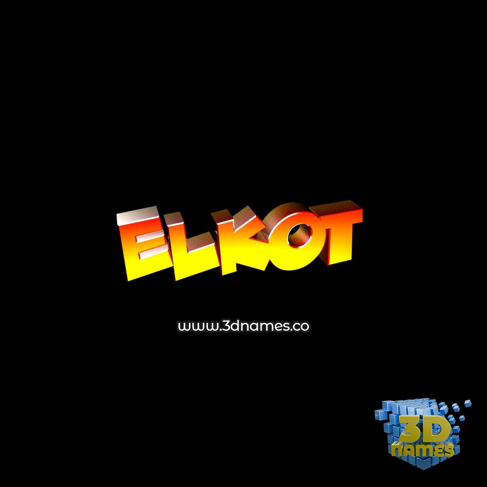 elkot in Black Background style - 3D name wallpaper