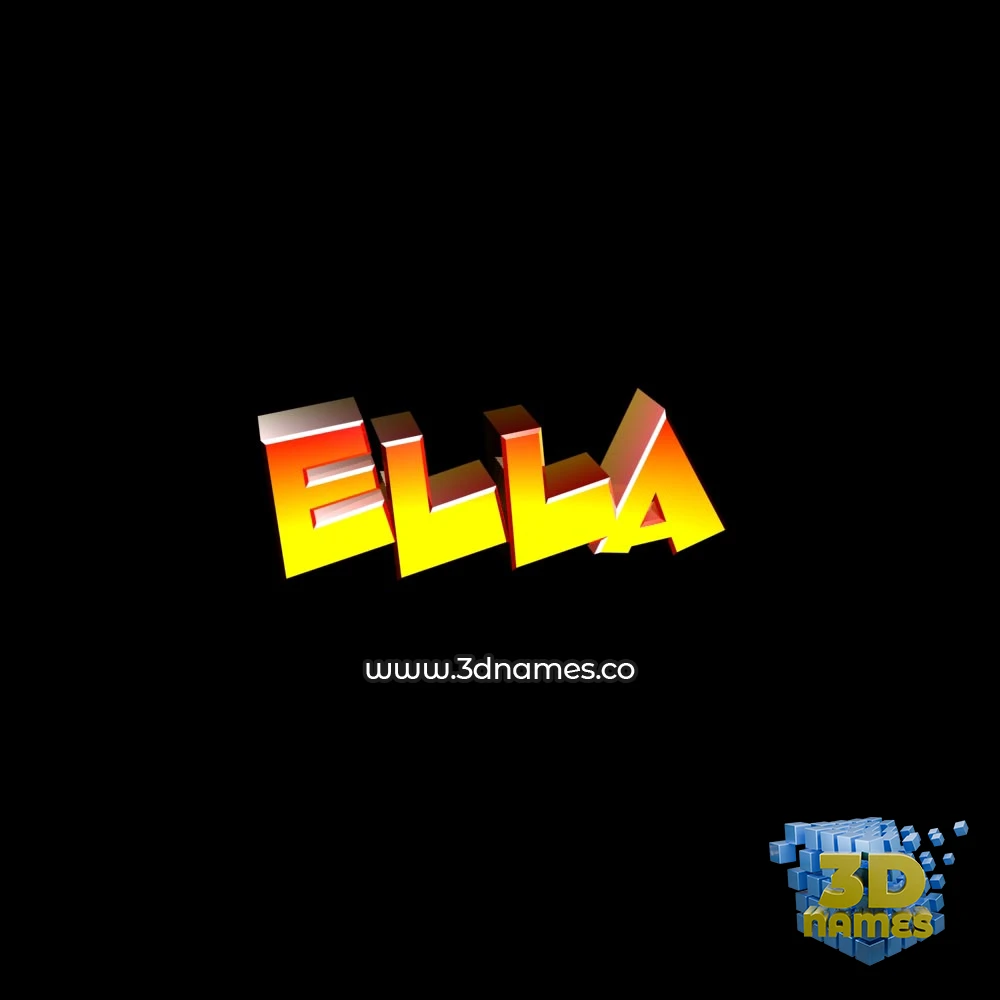 ella in Black Background style - 3D name wallpaper