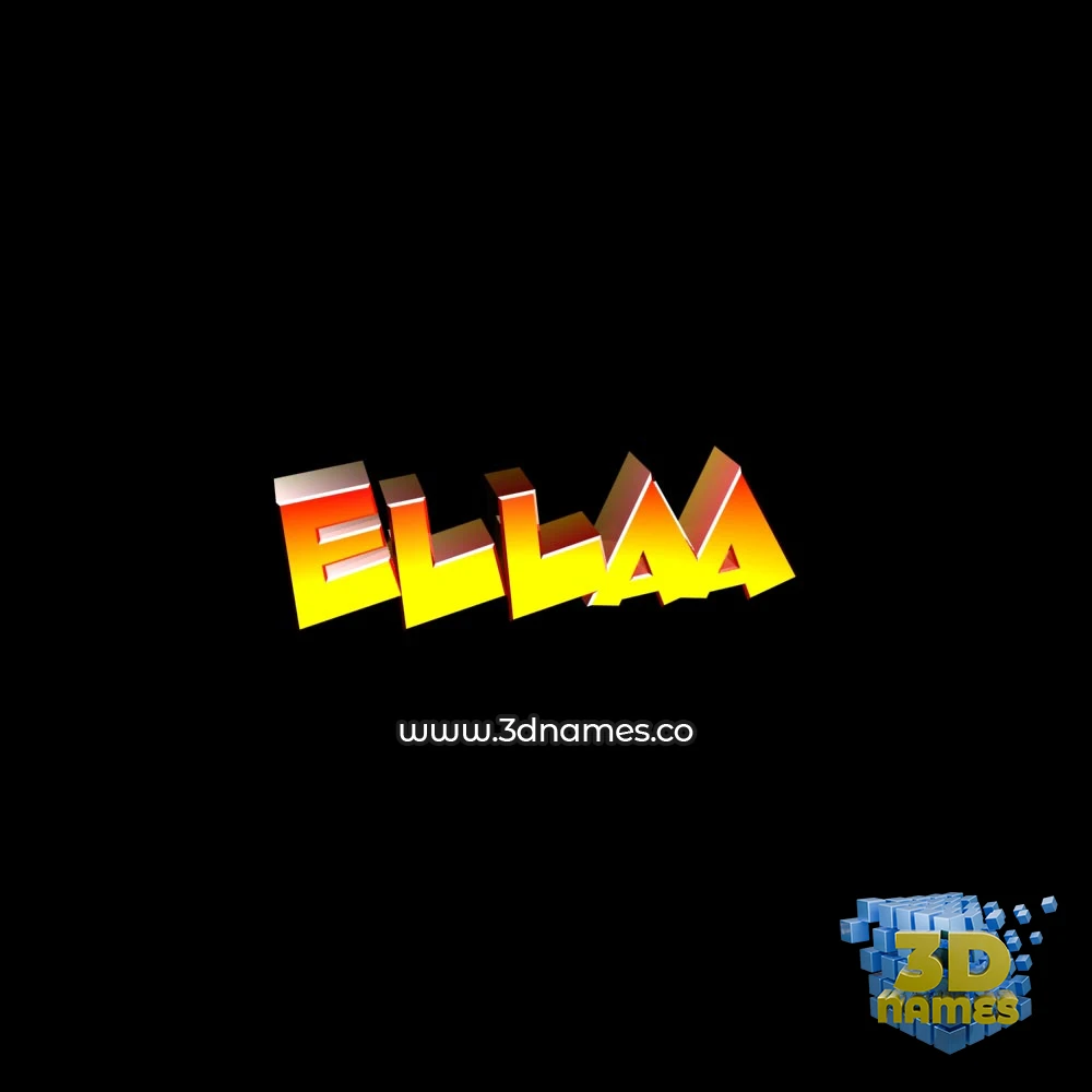 ellaa in Black Background style - 3D name wallpaper