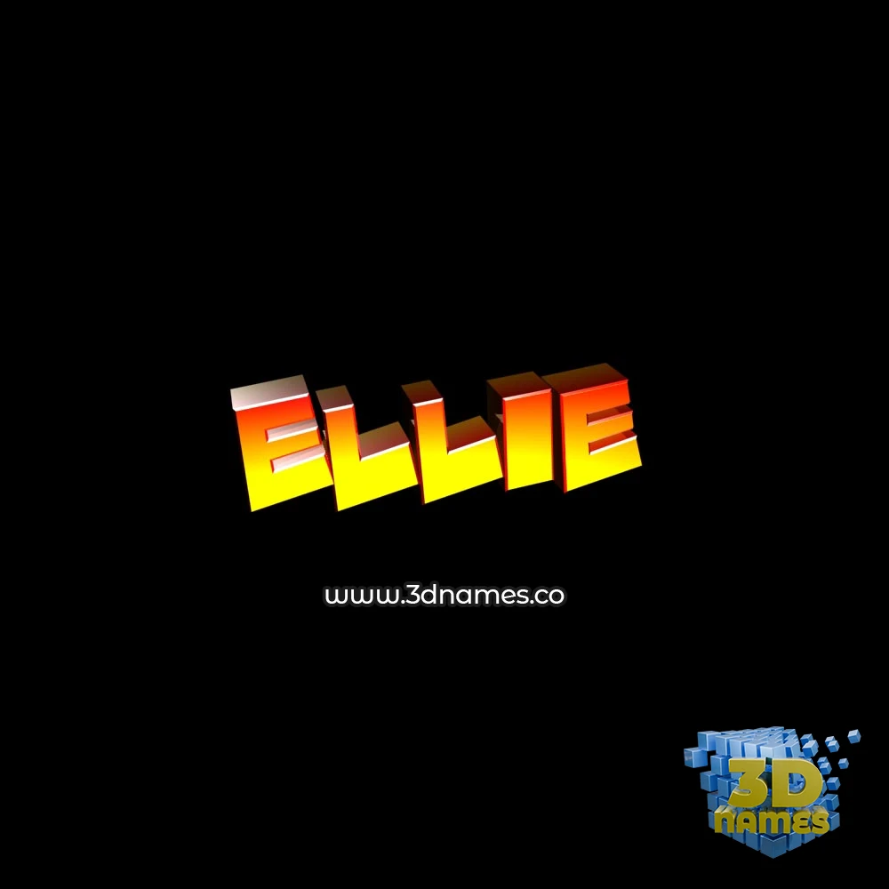 ellie in Black Background style - 3D name wallpaper