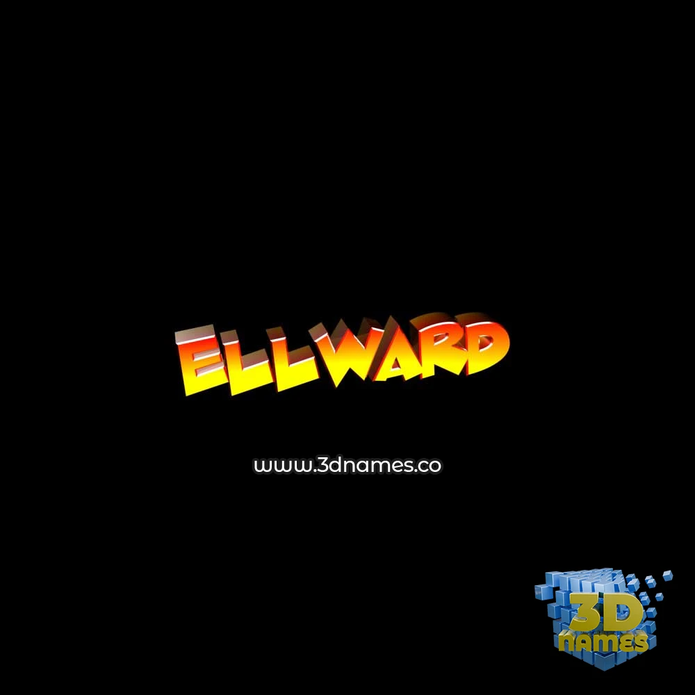 ellward in Black Background style - 3D name wallpaper