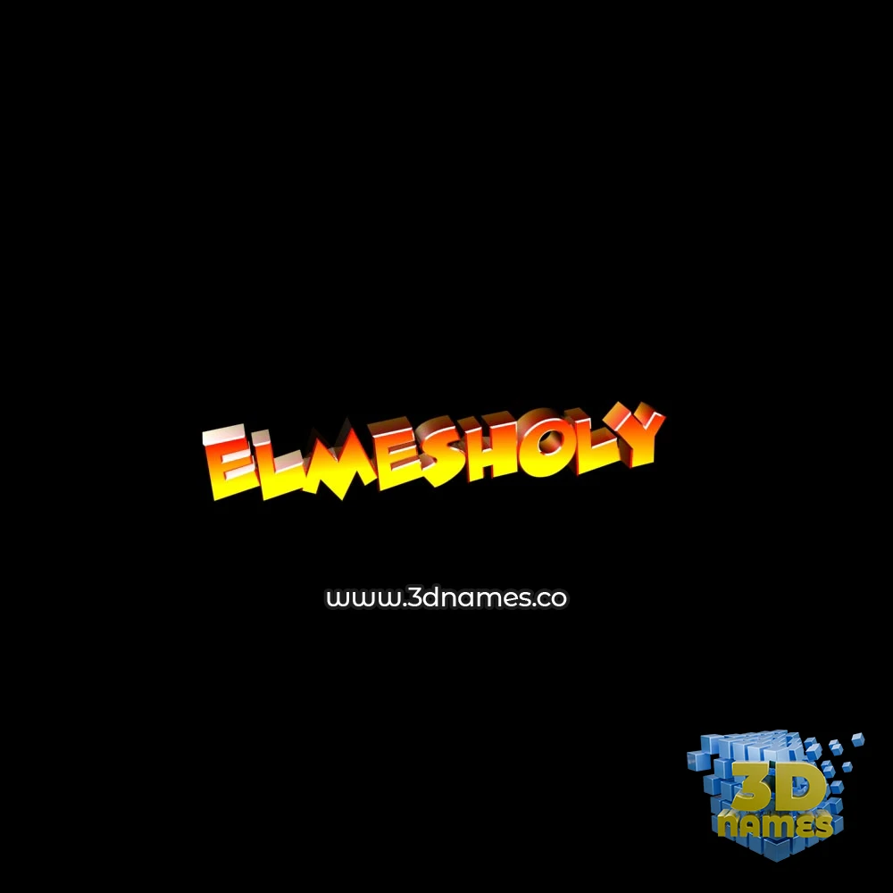 elmesholy in Black Background style - 3D name wallpaper