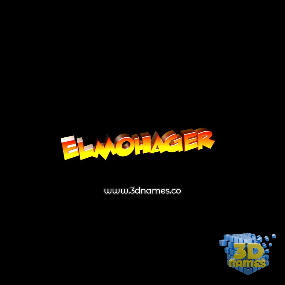 elmohager in Black Background style - 3D name wallpaper