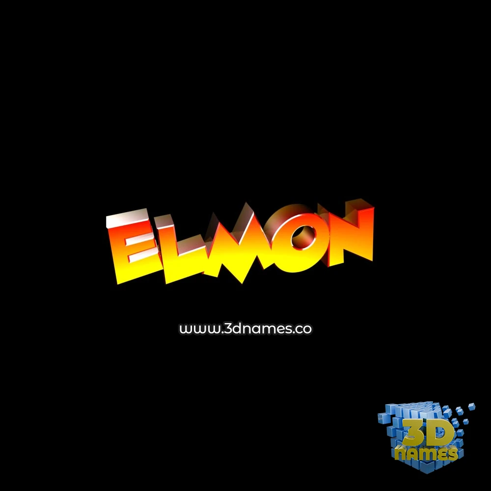 elmon in Black Background style - 3D name wallpaper